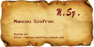Mancsu Szofron névjegykártya